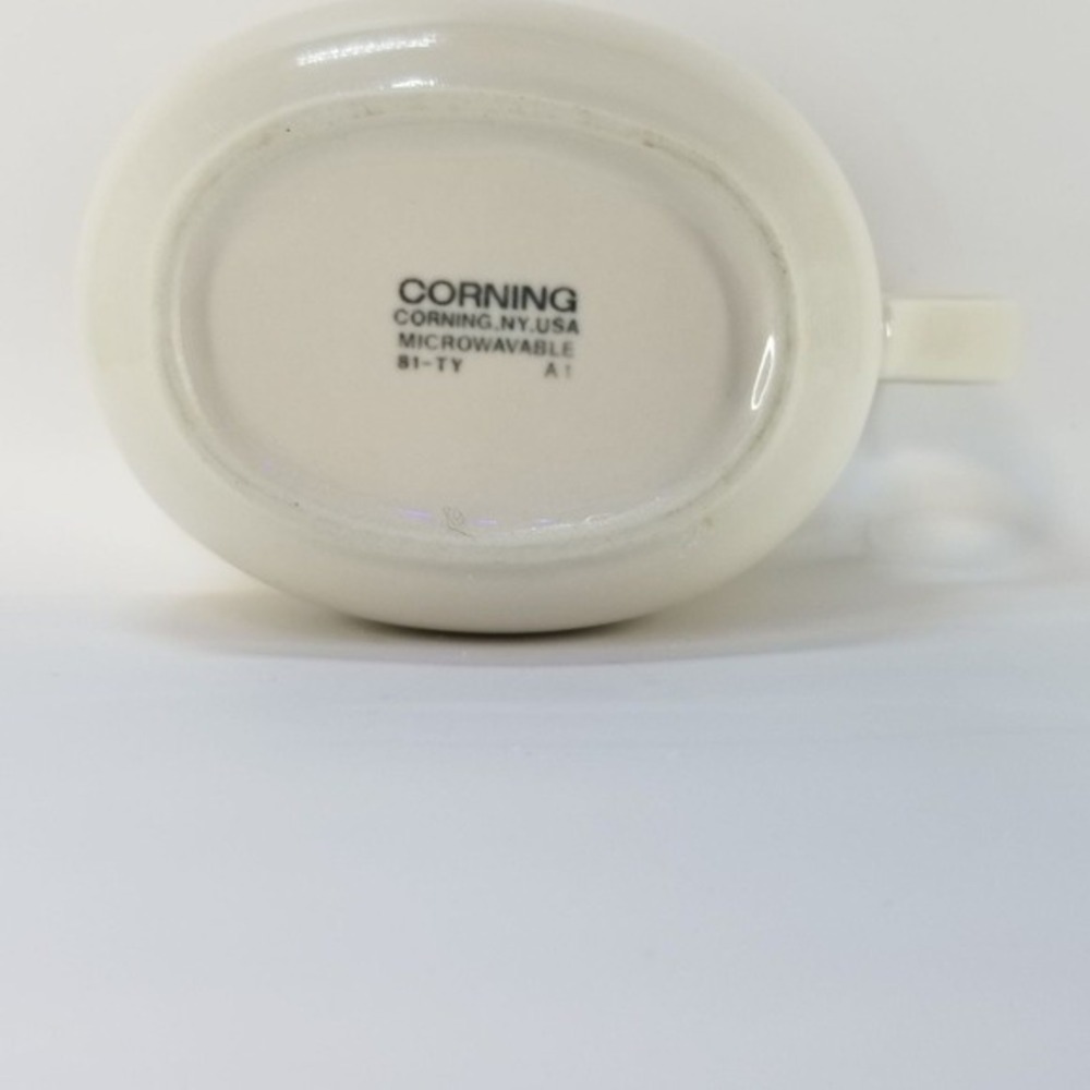 Corning Cream Pitcher White Stoneware B1-TY Vintage Microwave Safe Ceramic - Picture 10 of 10